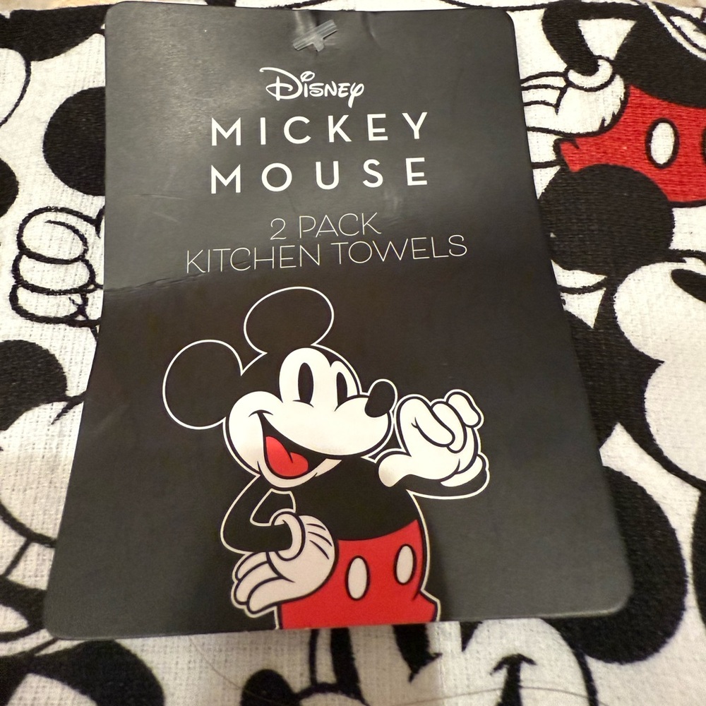 DISNEY Mickey Mouse set of two kitchen towels. Oeko- Tex